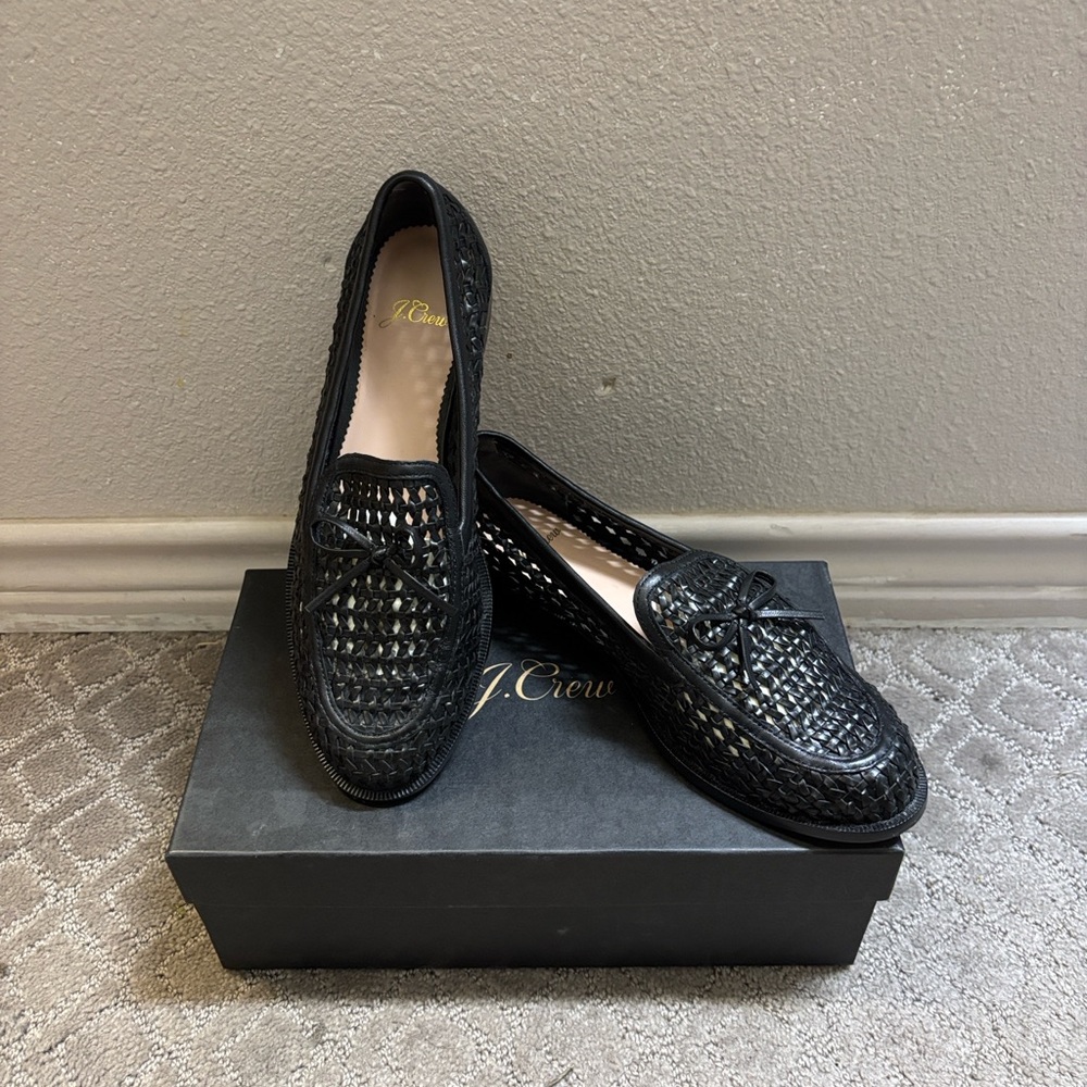 Jcrew Woven Classic Loafers black size 7 1/2- worn once
